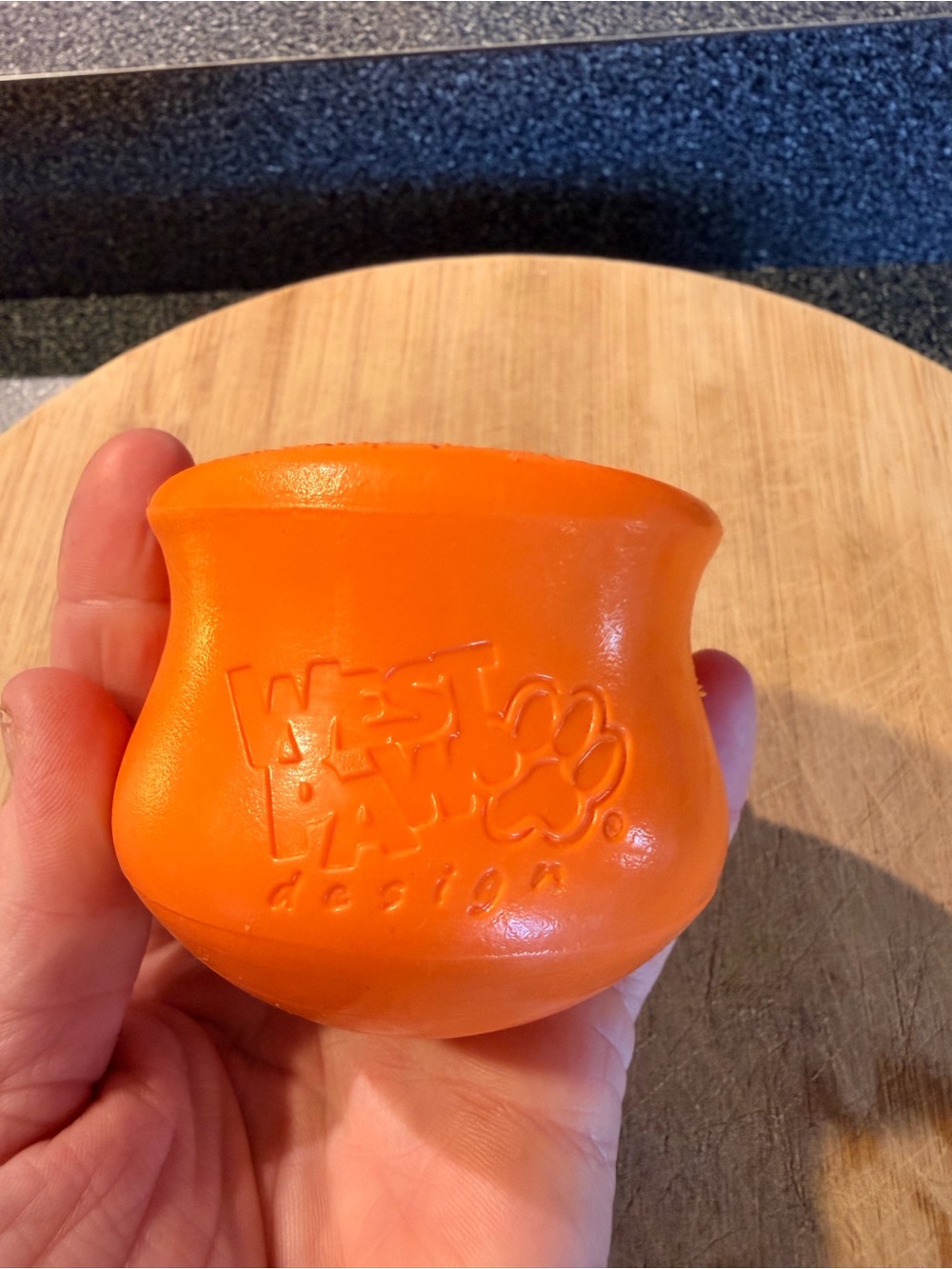 West Paw Orange Durable Rubber Dog Toy